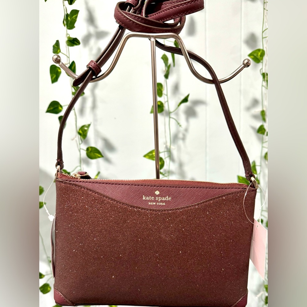 NWT Kate Spade Glitter Deep Berry Crossbody